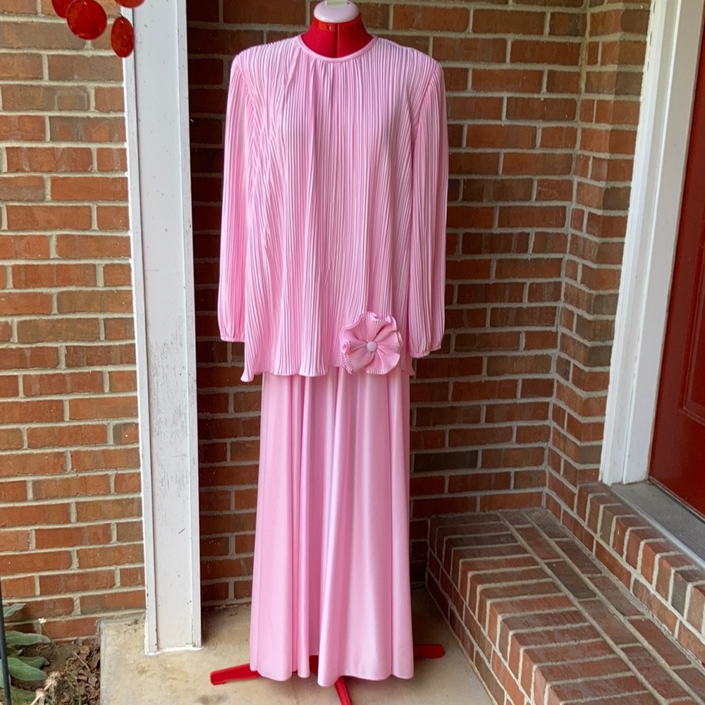 Vtg EUC Sz 18 Mister Jay faux 2pc pink dress